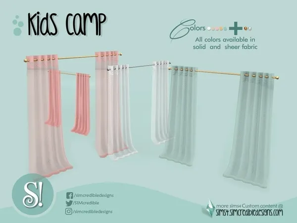 Kids Camping curtain 3x1 - The Sims 4 Custom Content