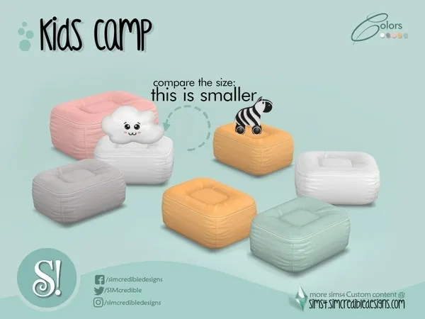 Kids Camping pouf small - The Sims 4 Custom Content
