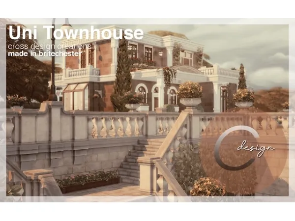 Alpha Uni Townhouse design by cross - The Sims 4 Custom Content