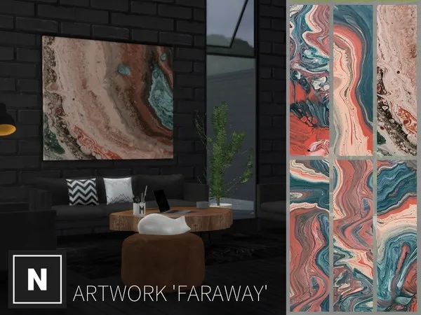 netsims faraway artwork requires city living - The Sims 4 Custom Content
