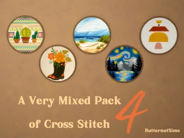 Maxis Match A VERY MIXED PACK OF CROSS STITCH 4 - The Sims 4 Custom Content