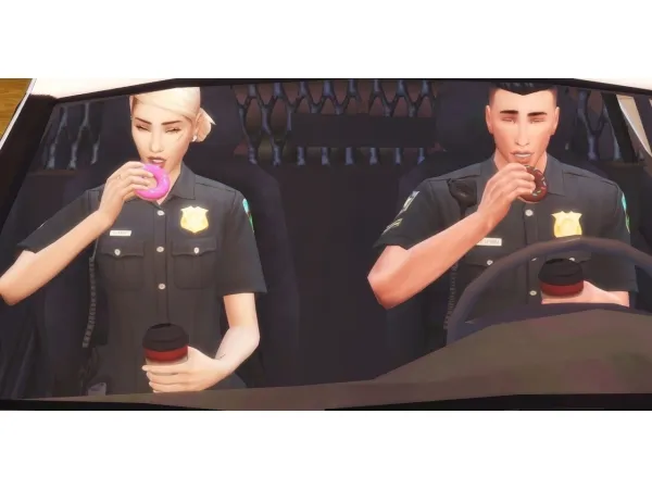 Alpha On Duty Police Patrol Posepack - The Sims 4 Custom Content