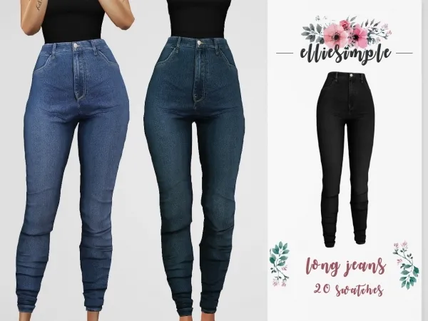 Alpha Elliesimple Long Jeans - The Sims 4 Custom Content