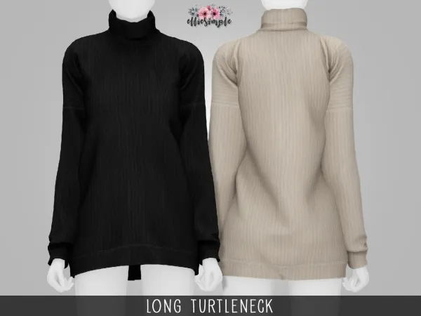 Alpha Elliesimple Long Turtleneck - The Sims 4 Custom Content