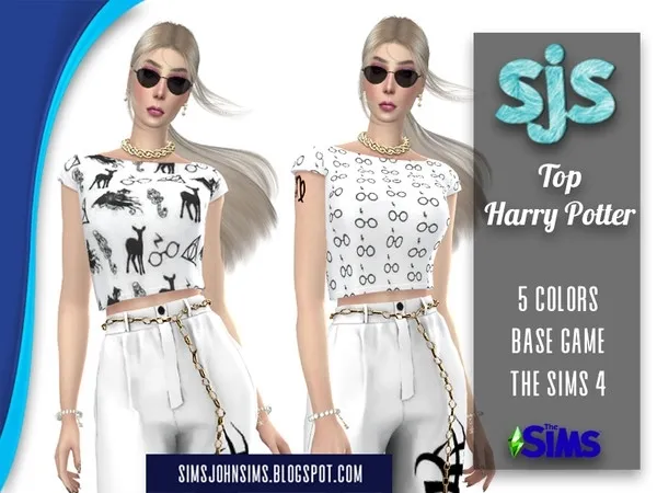 Alpha Top Harry Potter - The Sims 4 Custom Content