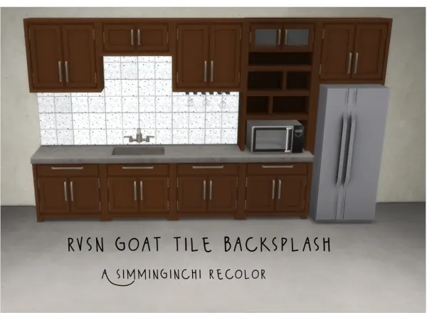 Alpha RVSN GOAT Small Tile Backsplash Recolor - The Sims 4 Custom Content