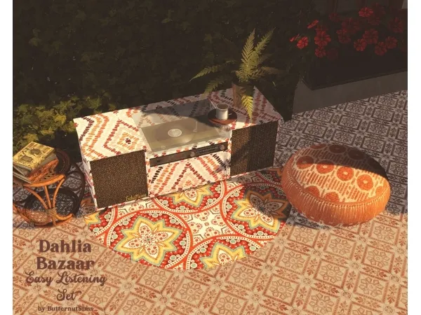 Alpha Dahlia Bazaar Easy Listening Set - The Sims 4 Custom Content