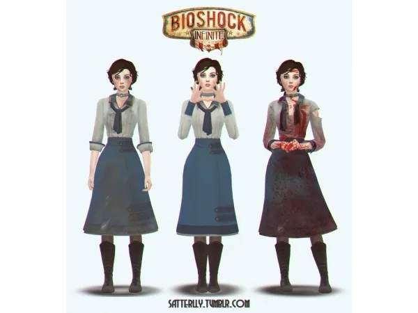 Alpha BioShock Infinite Elizabeth Outfit (Student) - The Sims 4 Custom Content