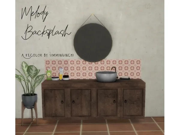 Alpha Melody Backsplash - The Sims 4 Custom Content