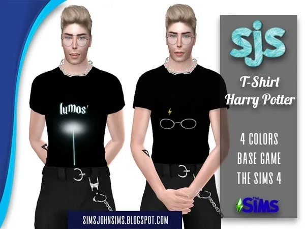 Alpha T Shirt Harry Potter - The Sims 4 Custom Content
