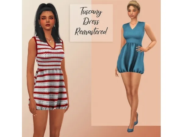 Alpha Tuscany Dress Remastered - The Sims 4 Custom Content