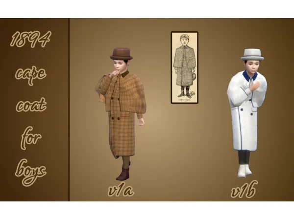 Maxis Match 1894 cape coat for boys by vintagesimstress - The Sims 4 Custom Content
