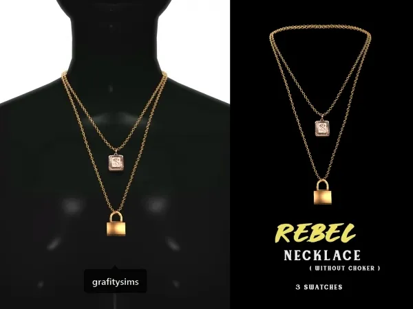 Alpha Rebel Necklace by grafity-cc - The Sims 4 Custom Content