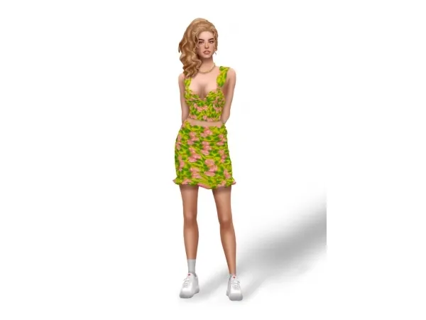 Maxis Match Robin Crop top Mini skirt by palmtreesims4 - The Sims 4 Custom Content