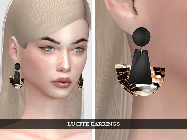 Alpha Lucite Earrings by grafity-cc - The Sims 4 Custom Content