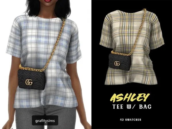 Alpha Ashley Tee with Bag - The Sims 4 Custom Content