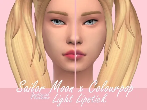 Alpha Sailor Moon x Colourpop Light Lipstick - The Sims 4 Custom Content