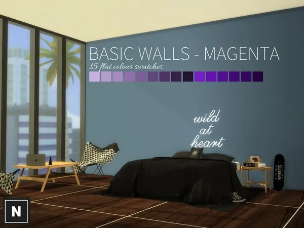 netsims basic walls magenta - The Sims 4 Custom Content
