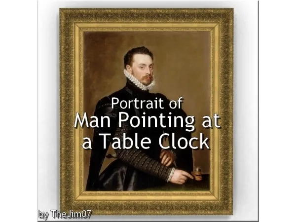 Alpha Portrait of Man Pointing at a Table Clock by TheJim07 - The Sims 4 Custom Content
