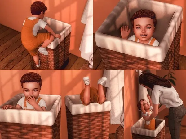 Maxis Match Toddler in Laundry Hamper Poses - The Sims 4 Custom Content