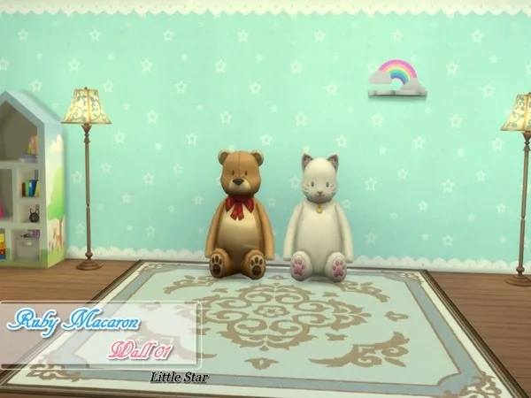 Maxis Match Ruby Macaron wall 01 little star - The Sims 4 Custom Content