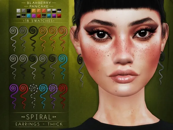 Alpha Blahberry Pancake Spiral Earrings THICK by blahberry-pancake - The Sims 4 Custom Content