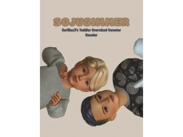 Maxis Match [sojusimmer] recolor Gorillax3 Oversized Sweatshirt Toddler - The Sims 4 Custom Content
