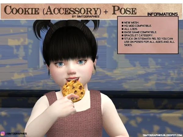 Alpha Cookie Acc by simtographies - The Sims 4 Custom Content
