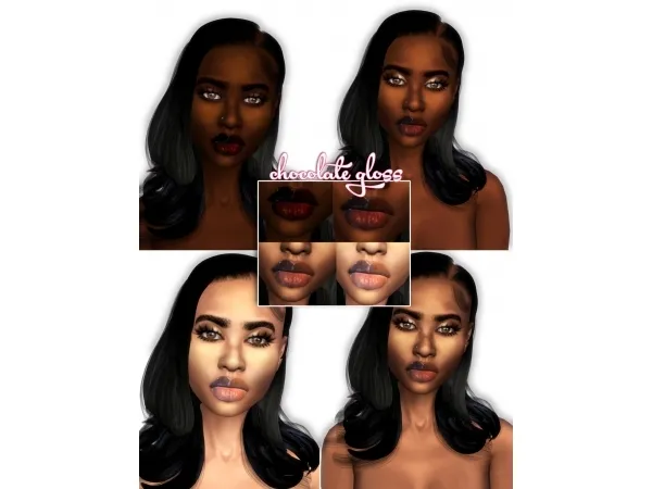 Alpha Chocolate Gloss by simsfinds - The Sims 4 Custom Content