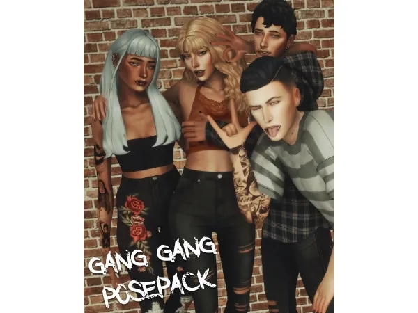 Maxis Match Gang Gang Posepack Collection - The Sims 4 Custom Content