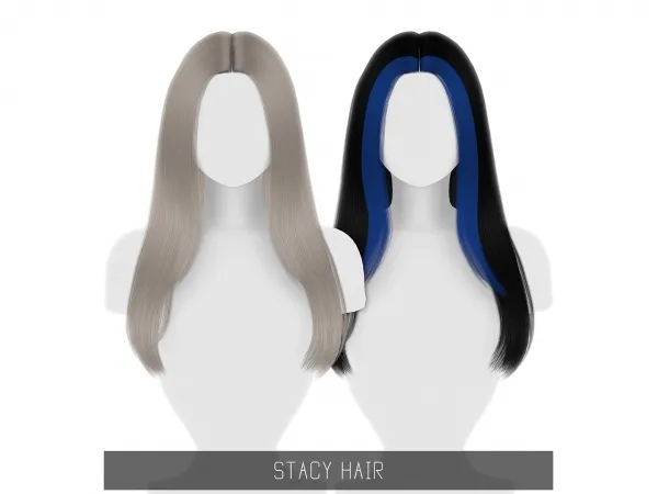 Alpha STACY HAIR TWO TONE by simsfinds - The Sims 4 Custom Content