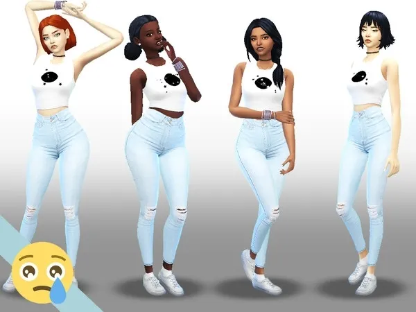 Alpha Zodiac Tops (White Ver) Discover University needed - The Sims 4 Custom Content