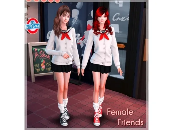 Alpha [Apri77]Female Friends Elegant - The Sims 4 Custom Content