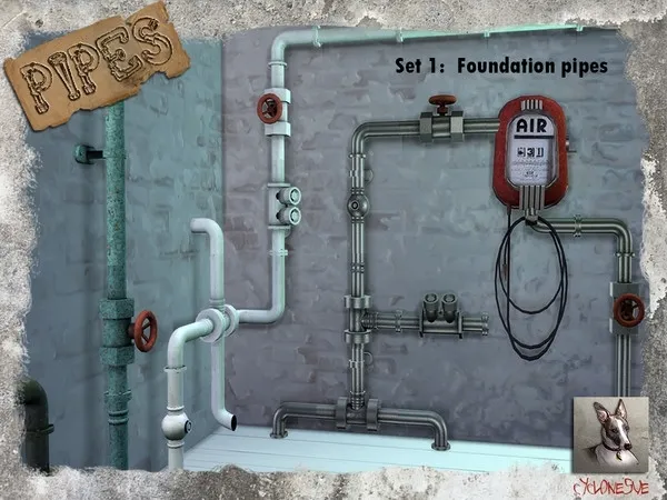 Maxis Match Pipes Set 1 Foundation Pipes - The Sims 4 Custom Content