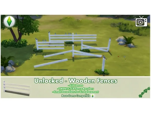 Maxis Match Unlocked Wooden Fences by Bakie - The Sims 4 Custom Content