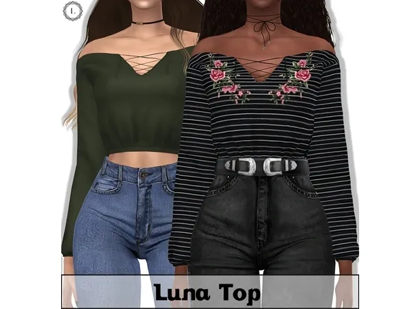 Alpha LUNA TOP by lumysims - The Sims 4 Custom Content