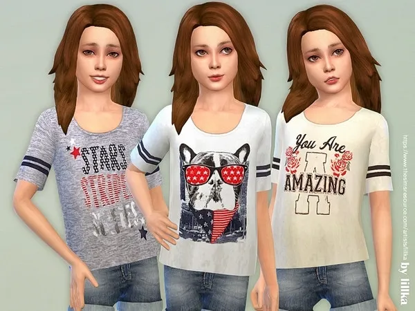 Maxis Match Sporty Tee for Girls 2 - The Sims 4 Custom Content