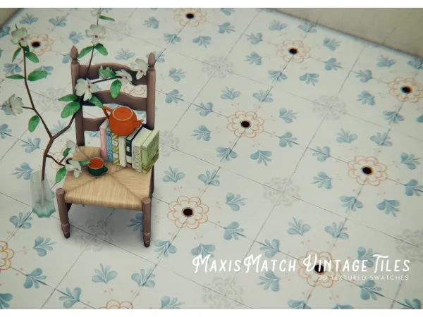 Maxis Match MAXIS MATCH VINTAGE TILES - The Sims 4 Custom Content