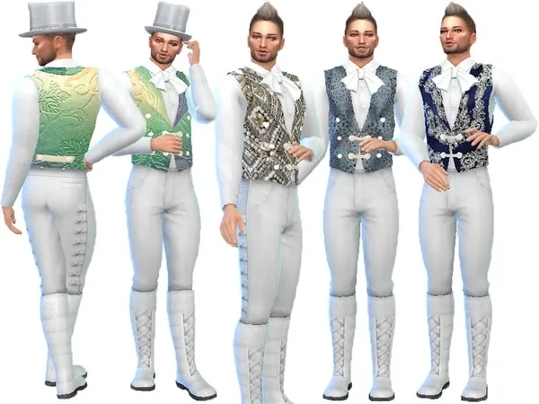 Alpha Victorian Vest recolor (Get famous) - The Sims 4 Custom Content