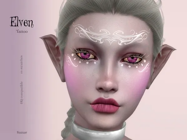 Mix [Suzue] Elven Tattoo - The Sims 4 Custom Content