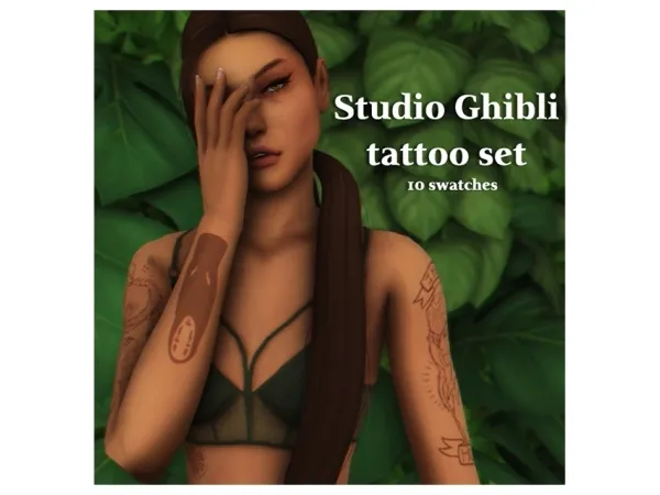 Mix Leafvy tattoos by ghibli studio - The Sims 4 Custom Content