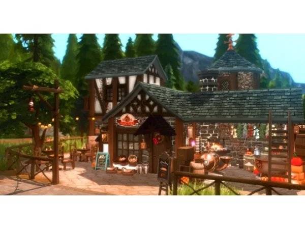Alpha Magical medieval bakery - The Sims 4 Custom Content