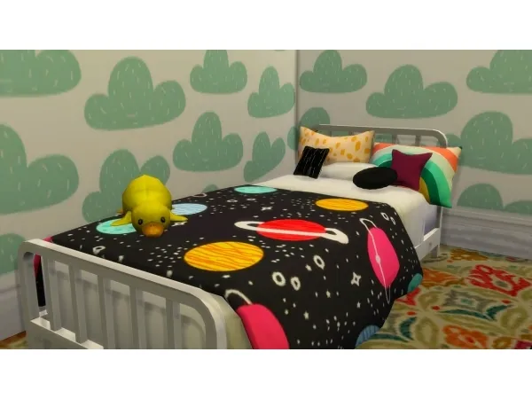 Alpha Peacemakers ComfyLuxury Toddler Bedding Recoloured - The Sims 4 Custom Content