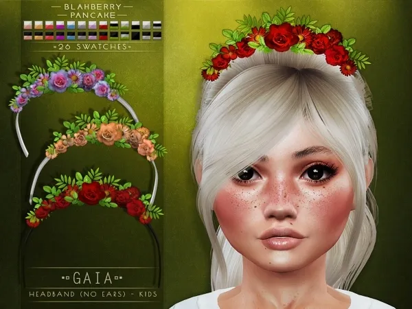 Alpha Blahberry Pancake Gaia Headband KIDS NO EARS - The Sims 4 Custom Content