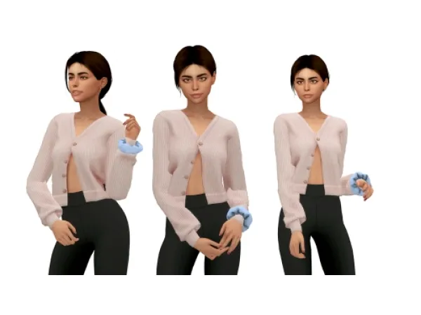 Alpha scrunchie on wrist (pattern) by simsfinds - The Sims 4 Custom Content