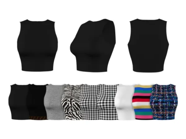 Alpha sleeveless top by simsfinds - The Sims 4 Custom Content