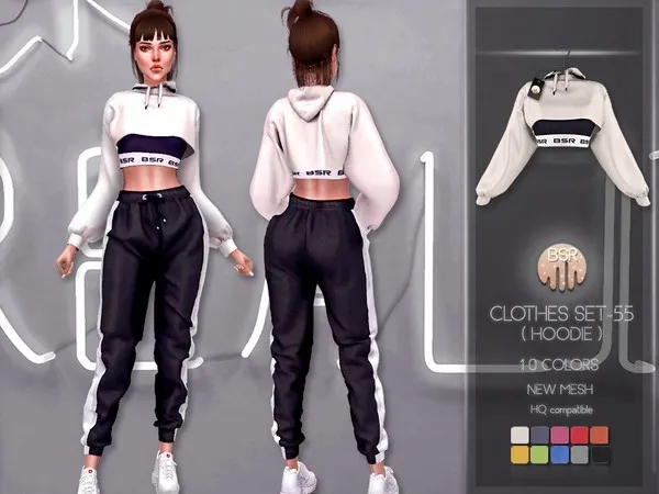 Alpha Clothes SET 55 (HOODIE) BD220 by busratr - The Sims 4 Custom Content