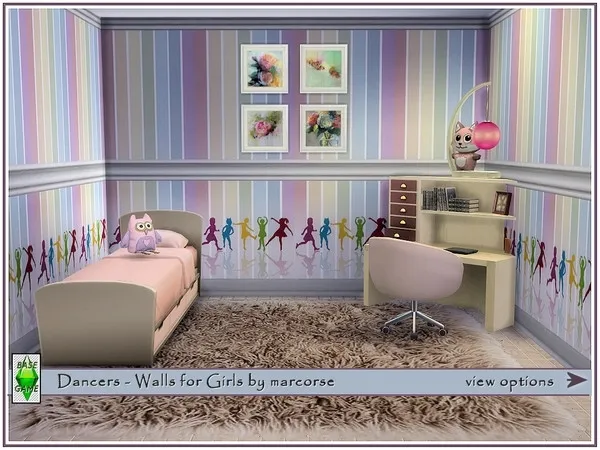 Maxis Match Dancers Walls for Girls by marcorse - The Sims 4 Custom Content