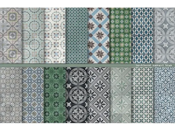 Alpha Traditional Cement Tiles by alexpilgrimblog - The Sims 4 Custom Content