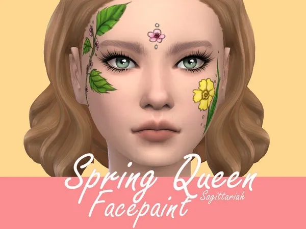 Maxis Match Spring Queen Facepaint - The Sims 4 Custom Content
